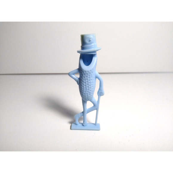 Planters Mr. Peanut Blue Toy Whistle Original Plastic Figure 1950s Vintage Retro - Picture 7 of 9